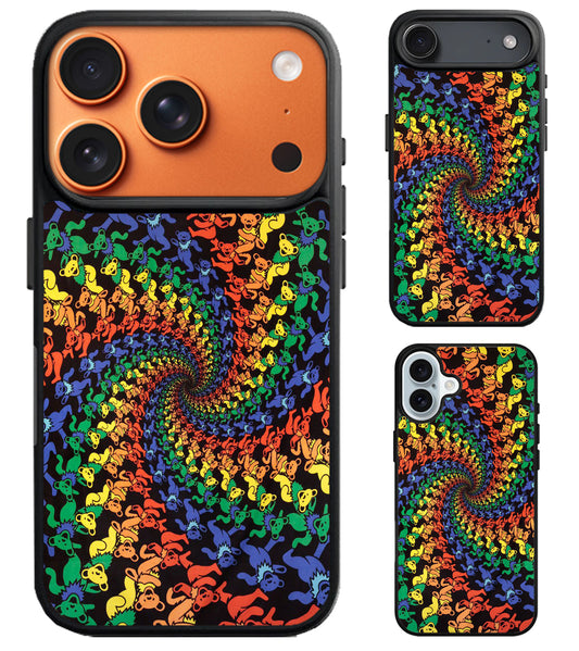 Grateful dead Bear Tye Dye Rainbow iPhone Air | iPhone 17 | 17 Pro | 17 Pro Max Case
