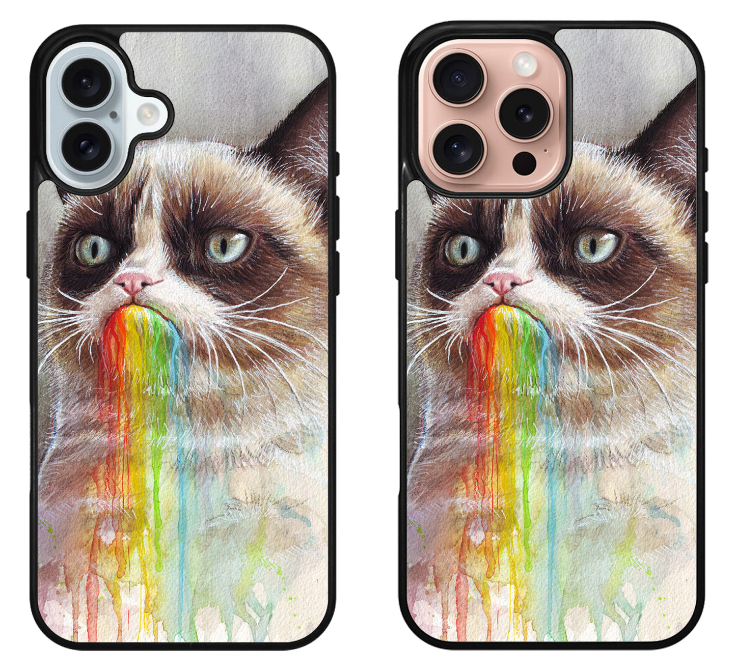 Grumpy Cat Rainbow iPhone 16 | 16 Plus | 16 Pro | 16 Pro Max Case