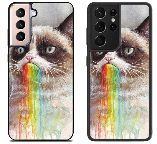 Grumpy Cat Rainbow Samsung Galaxy S21 | S21 FE | S21+ | S21 Ultra Case