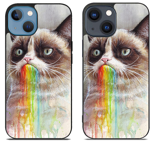 Grumpy Cat Rainbow iPhone 15 | iPhone 15 Plus Case