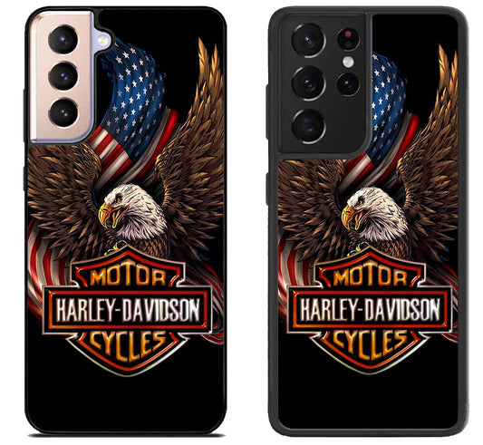 Harley Davidson Logo Eagle Flag Samsung Galaxy S21 | S21 FE | S21+ | S21 Ultra Case