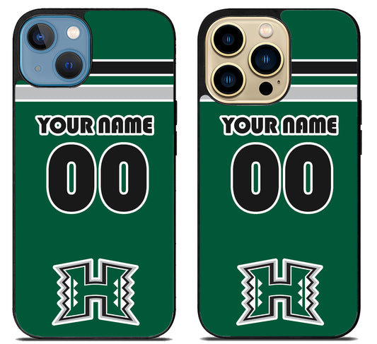 Custom Personalized Hawaii Rainbow Warriors iPhone 14 | 14 Plus | 14 Pro | 14 Pro Max Case
