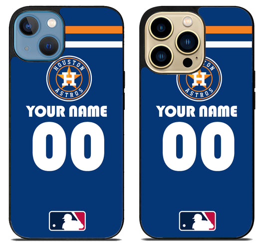Custom Personalized Houston Astros MLB iPhone 14 | 14 Plus | 14 Pro | 14 Pro Max Case