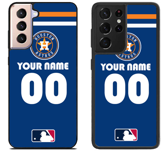 Custom Personalized Houston Astros MLB Samsung Galaxy S21 | S21 FE | S21+ | S21 Ultra Case