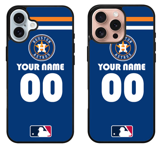 Custom Personalized Houston Astros iPhone 16 | 16 Plus | 16 Pro | 16 Pro Max Case