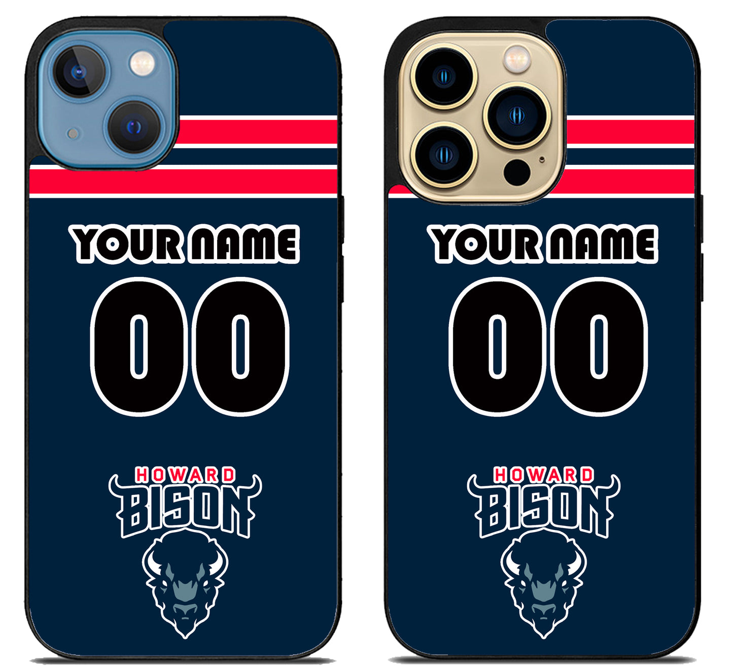 Custom Personalized Howard Bison iPhone 14 | 14 Plus | 14 Pro | 14 Pro Max Case