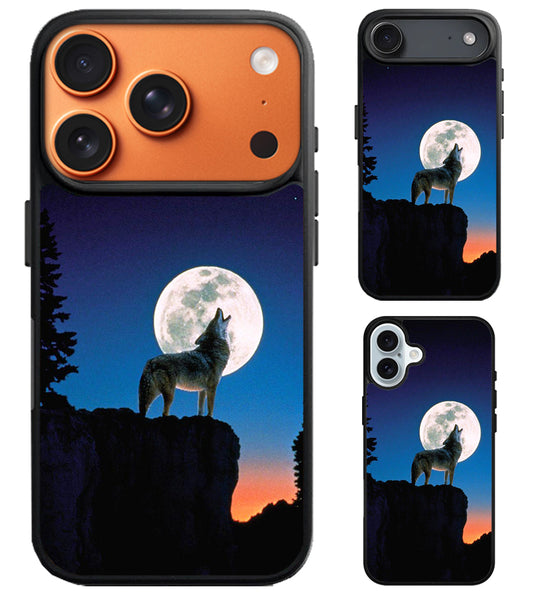 Howling Wolf Moon Sky iPhone Air | iPhone 17 | 17 Pro | 17 Pro Max Case