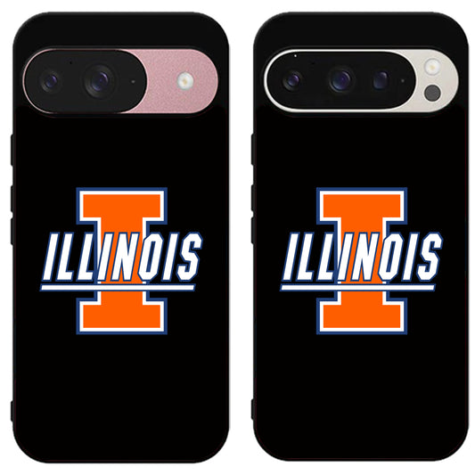 Illinois Fighting Illini Black Google Pixel 9 | 9 Pro | 9 Pro XL Case