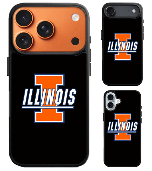 Illinois Fighting Illini Black iPhone Air | iPhone 17 | 17 Pro | 17 Pro Max Case