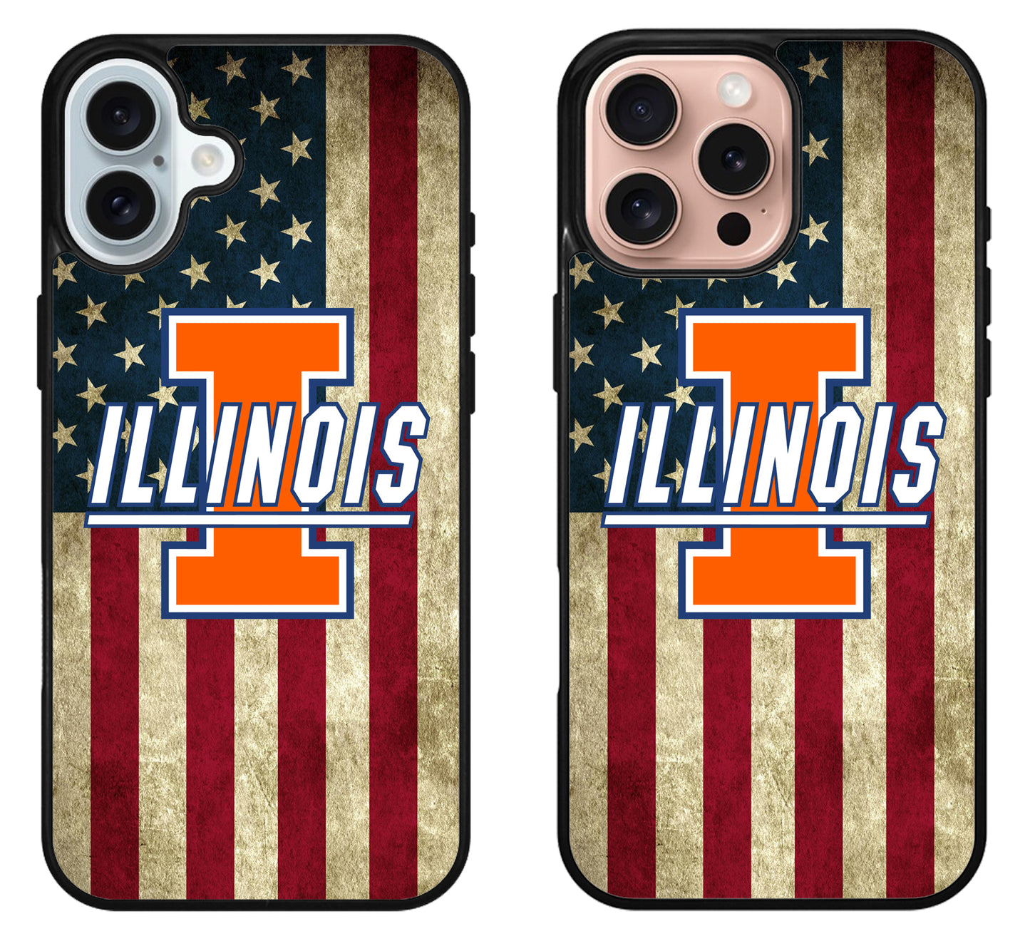 Illinois Fighting Illini Flag iPhone 16 | 16 Plus | 16 Pro | 16 Pro Max Case