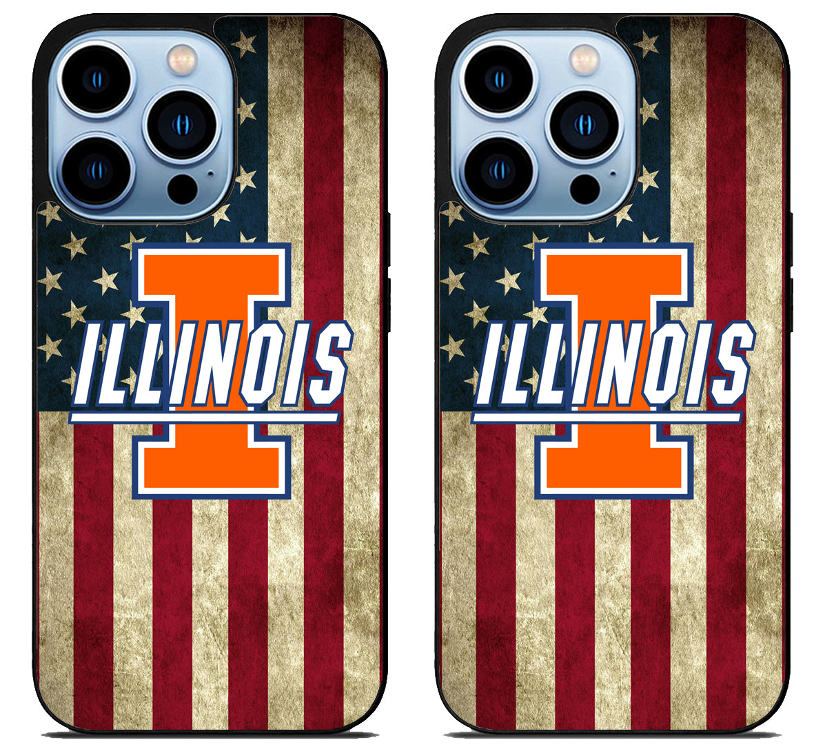 Illinois Fighting Illini Flag iPhone 15 Pro | iPhone 15 Pro Max Case
