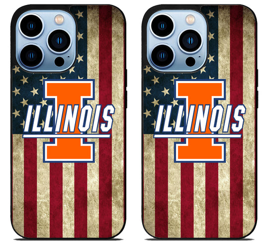 Illinois Fighting Illini Flag iPhone 15 Pro | iPhone 15 Pro Max Case