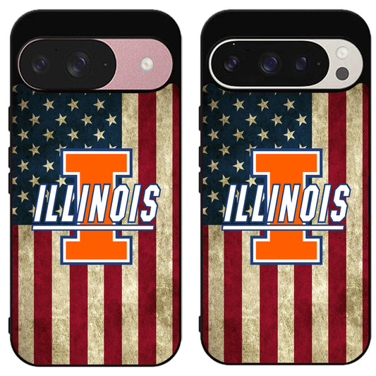 Illinois Fighting Illini Flag Google Pixel 9 | 9 Pro | 9 Pro XL Case