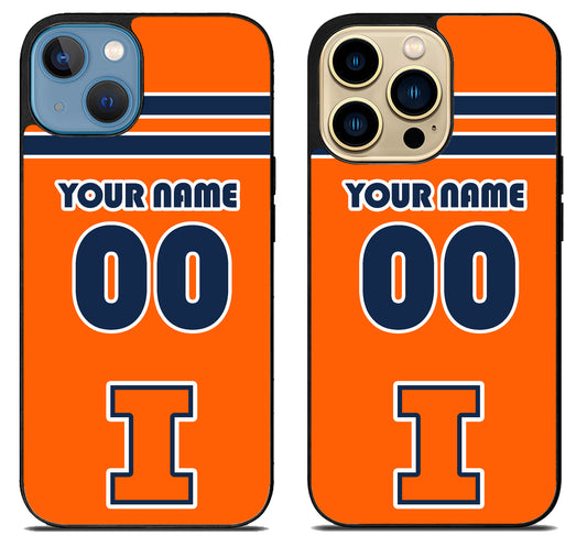 Custom Personalized Illinois Fighting Illini iPhone 14 | 14 Plus | 14 Pro | 14 Pro Max Case