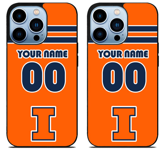 Custom Personalized Illinois Fighting Illini iPhone 15 Pro | iPhone 15 Pro Max Case