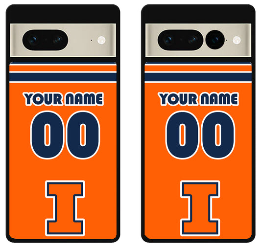 Custom Personalized Illinois Fighting Illini Google Pixel 7 | 7 Pro Case