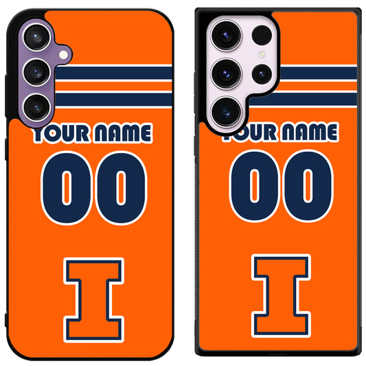 Custom Personalized Illinois Fighting Illini Samsung Galaxy S24 | S24+ | S24 Ultra Case