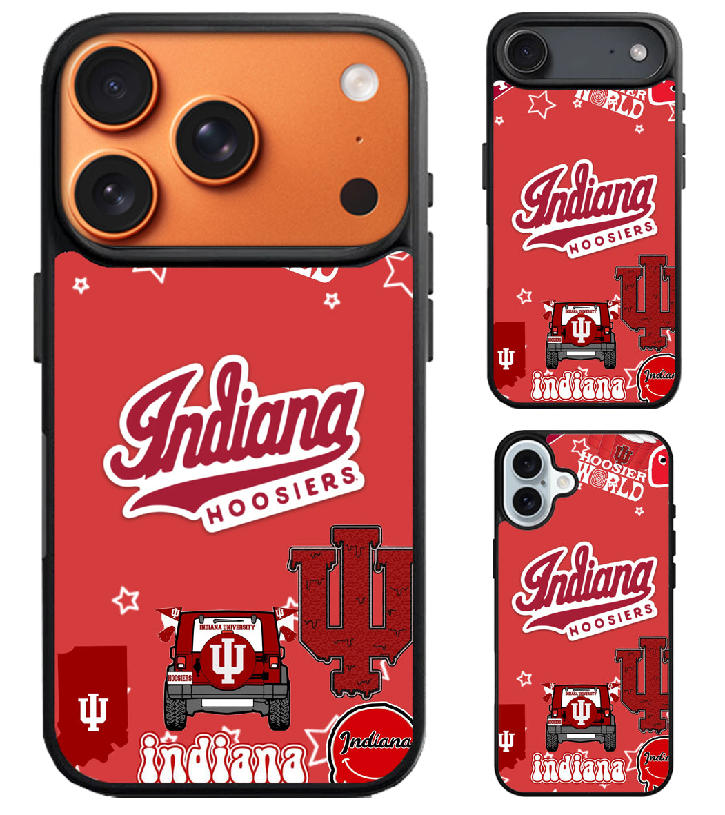 Indiana Hoosiers University Collage iPhone Air | iPhone 17 | 17 Pro | 17 Pro Max Case