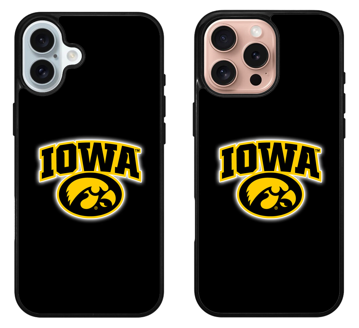 Iowa Hawkeyes Black Cover iPhone 16 | 16 Plus | 16 Pro | 16 Pro Max Case