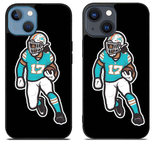 Jaylen Waddle Miami Dolphins Black iPhone 15 | iPhone 15 Plus Case
