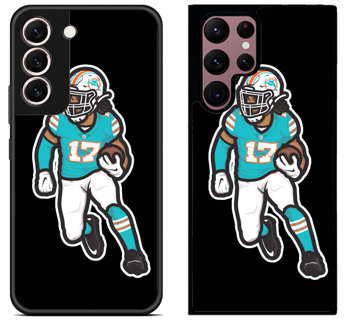 Jaylen Waddle Miami Dolphins Black Samsung Galaxy S22 | S22+ | S22 Ultra Case