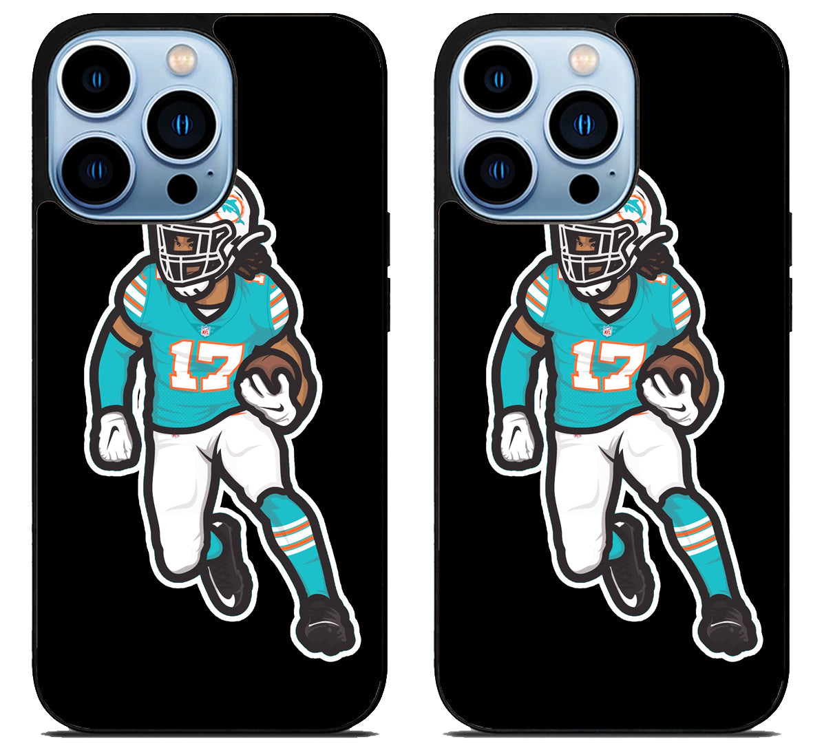 Jaylen Waddle Miami Dolphins Black iPhone 15 Pro | iPhone 15 Pro Max Case
