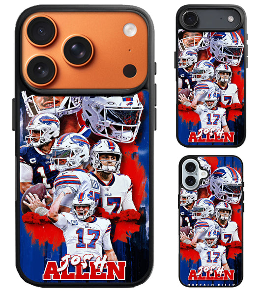 Josh Allen Buffalo Bills Collage iPhone Air | iPhone 17 | 17 Pro | 17 Pro Max Case