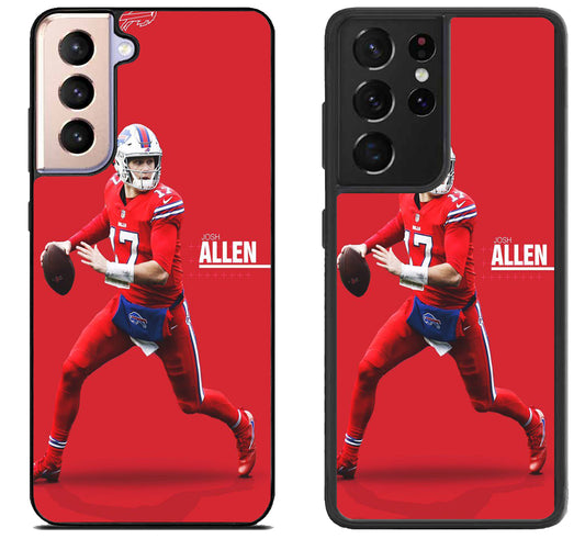 Josh Allen Buffalo Bills Red Samsung Galaxy S21 | S21 FE | S21+ | S21 Ultra Case
