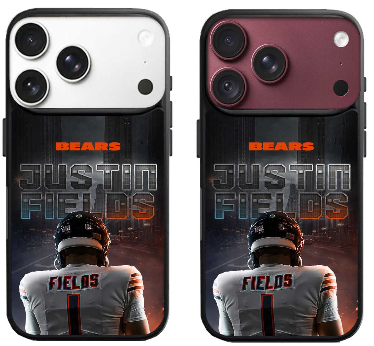 Justin Fields Chicago Bears Background iPhone 18 Pro | 18 Pro Max Case