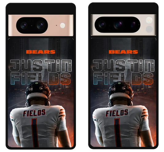 Justin Fields Chicago Bears Background Google Pixel 8 | 8 Pro Case