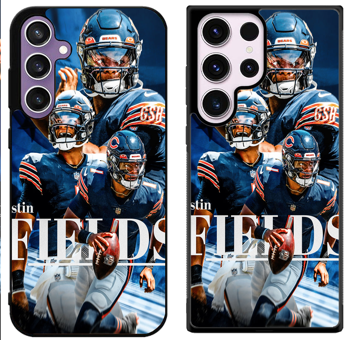 Justin Fields Chicago Bears Collage Samsung Galaxy S24 | S24+ | S24 Ultra Case