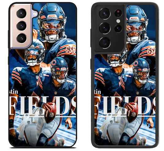 Justin Fields Chicago Bears Collage Samsung Galaxy S21 | S21 FE | S21+ | S21 Ultra Case