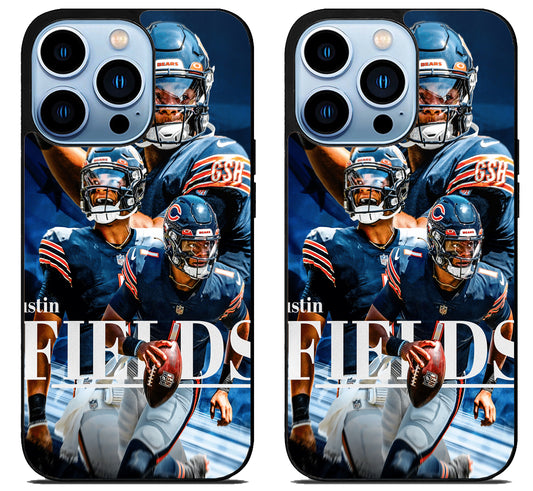 Justin Fields Chicago Bears Collage iPhone 15 Pro | iPhone 15 Pro Max Case