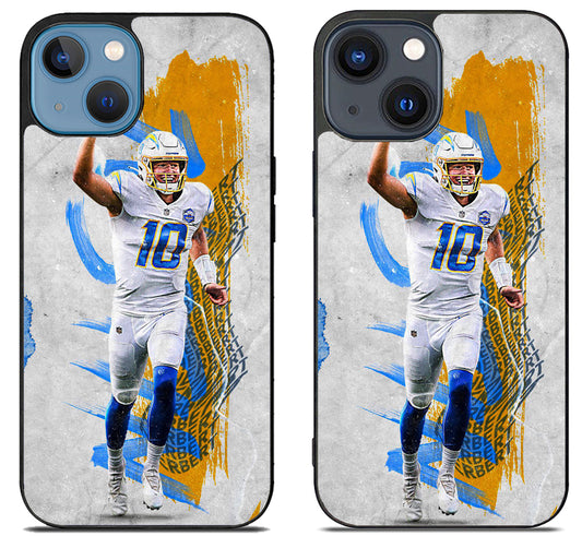 Justin Herbert Los Angeles Charger Celebrate iPhone 15 | iPhone 15 Plus Case