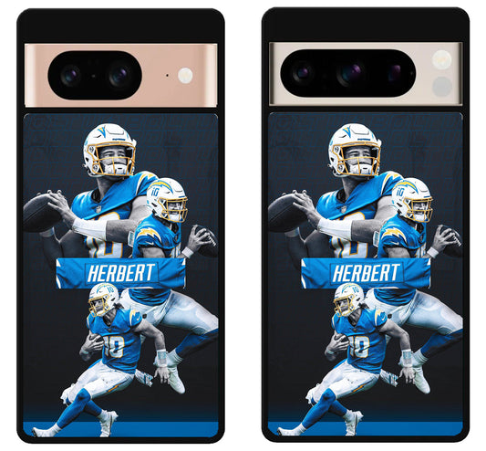 Justin Herbert LA Charger Collage Google Pixel 8 | 8 Pro Case