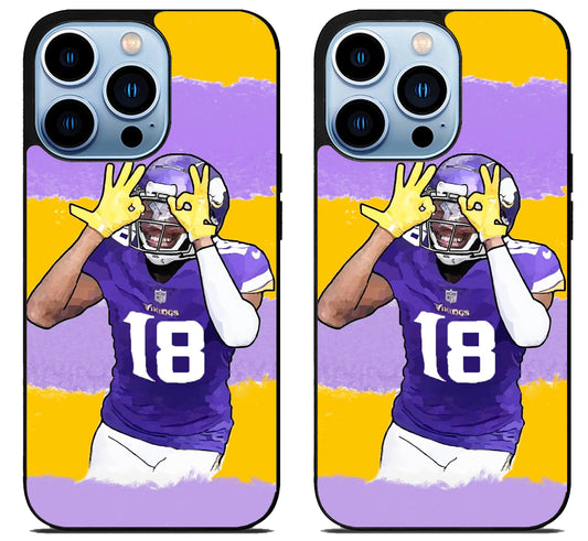 Justin Jefferson Minnesota Vikings Colorfull iPhone 15 Pro | iPhone 15 Pro Max Case