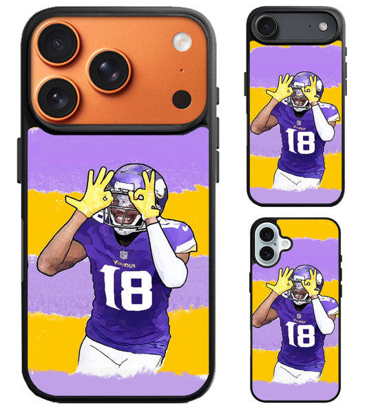 Justin Jefferson Minnesota Vikings Colorfull iPhone Air | iPhone 17 | 17 Pro | 17 Pro Max Case