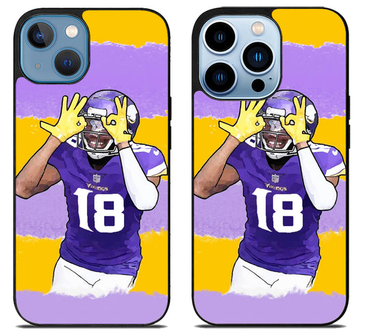 Justin Jefferson Minnesota Vikings Colorfull iPhone 13 | 13 Mini | 13 Pro | 13 Pro Max Case