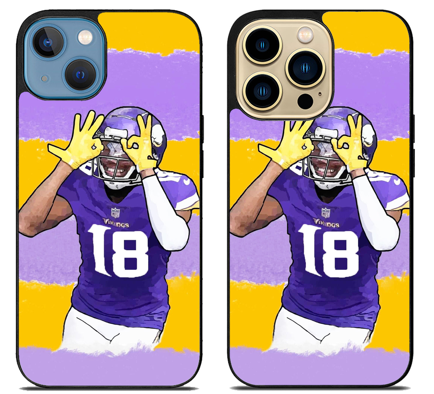 Justin Jefferson Minnesota Vikings Colorfull iPhone 14 | 14 Plus | 14 Pro | 14 Pro Max Case