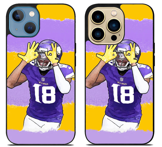 Justin Jefferson Minnesota Vikings Colorfull iPhone 14 | 14 Plus | 14 Pro | 14 Pro Max Case