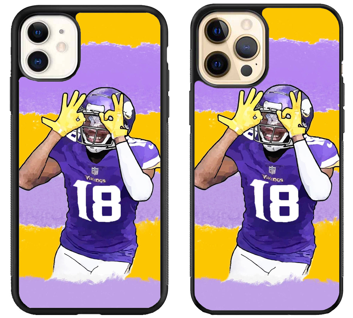 Justin Jefferson Minnesota Vikings Colorfull iPhone 12 | 12 Mini | 12 Pro | 12 Pro Max Case