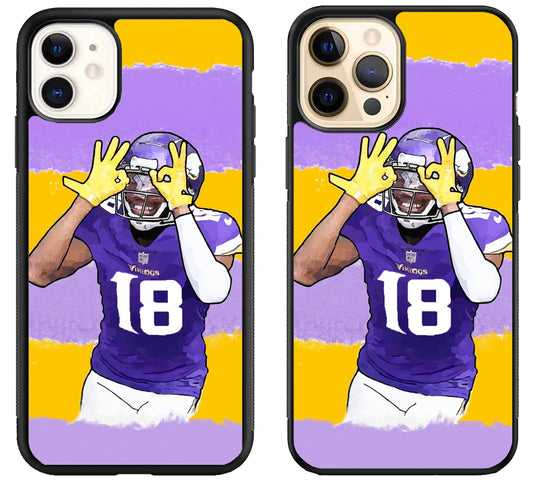 Justin Jefferson Minnesota Vikings Colorfull iPhone 12 | 12 Mini | 12 Pro | 12 Pro Max Case