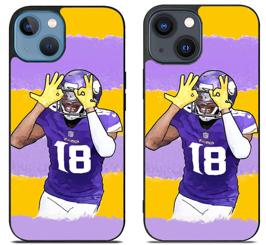 Justin Jefferson Minnesota Vikings Colorfull iPhone 15 | iPhone 15 Plus Case