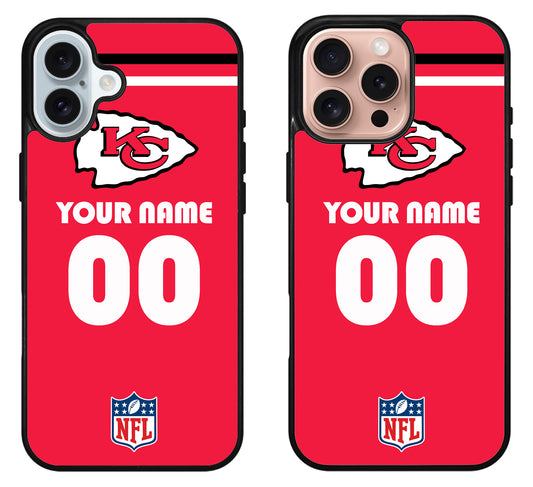 Custom Personalized Kansas City Chiefs NFL iPhone 16 | 16 Plus | 16 Pro | 16 Pro Max Case