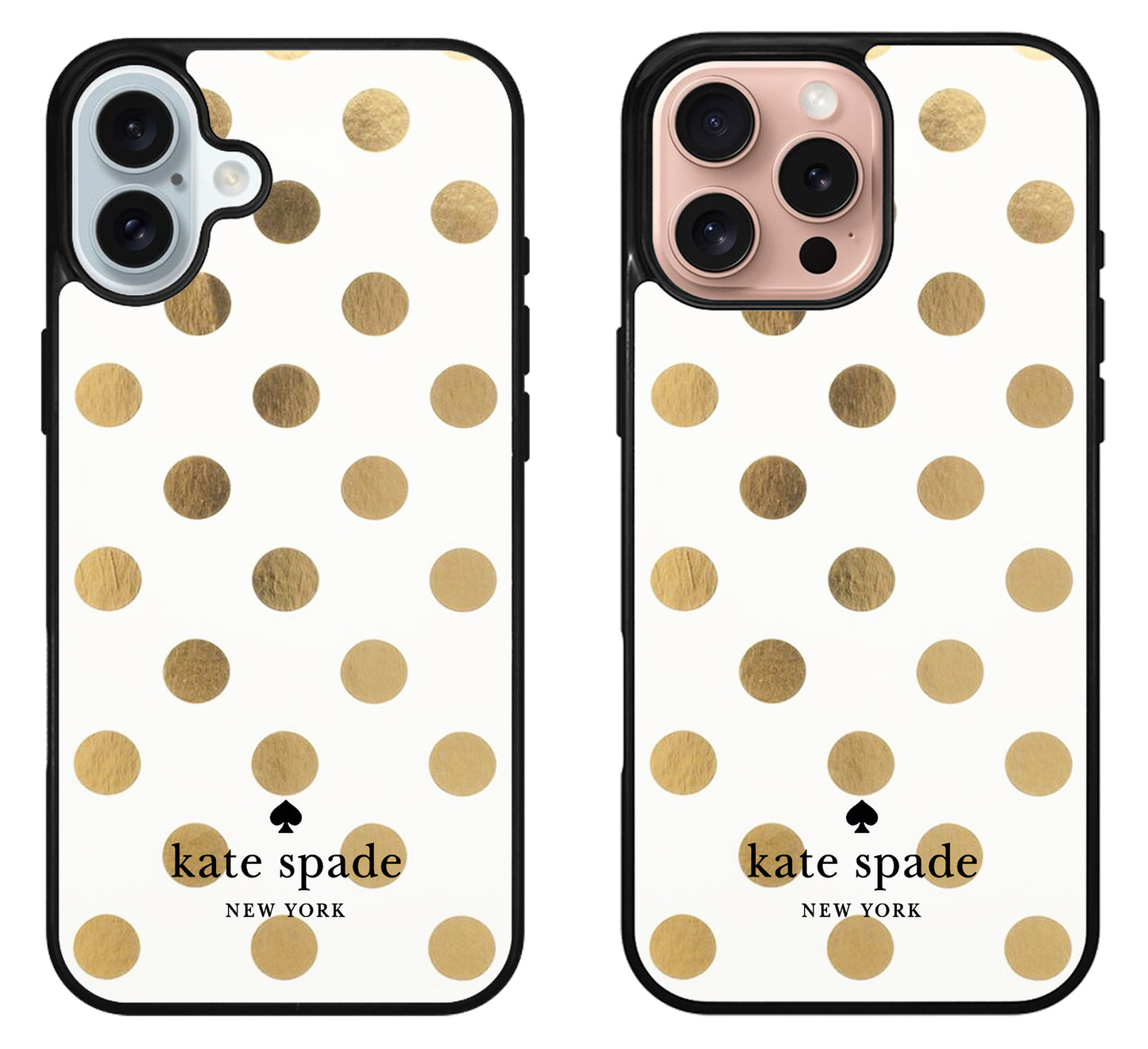 Kate Spade Gold Polkadot iPhone 16 | 16 Plus | 16 Pro | 16 Pro Max Case