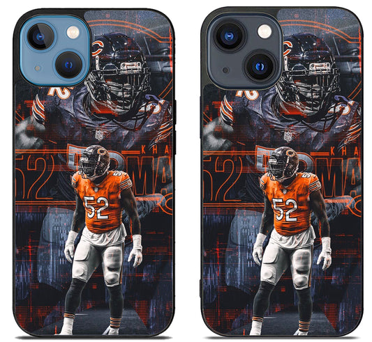 Khalil Mack Chicago Bears Background iPhone 15 | iPhone 15 Plus Case