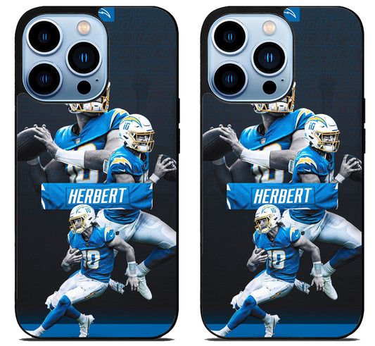 LA Charger Justin Herbert Collage iPhone 15 Pro | iPhone 15 Pro Max Case