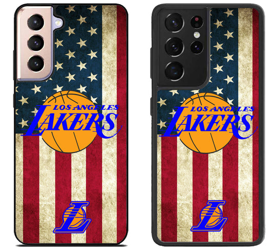 LA Lakers US Flag Samsung Galaxy S21 | S21 FE | S21+ | S21 Ultra Case