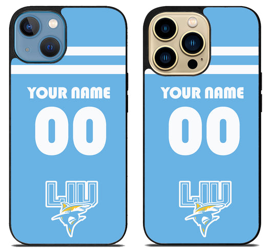 Custom Personalized LIU Sharks iPhone 14 | 14 Plus | 14 Pro | 14 Pro Max Case