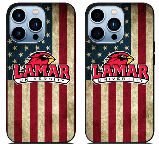 Lamar Cardinals University Flag iPhone 15 Pro | iPhone 15 Pro Max Case